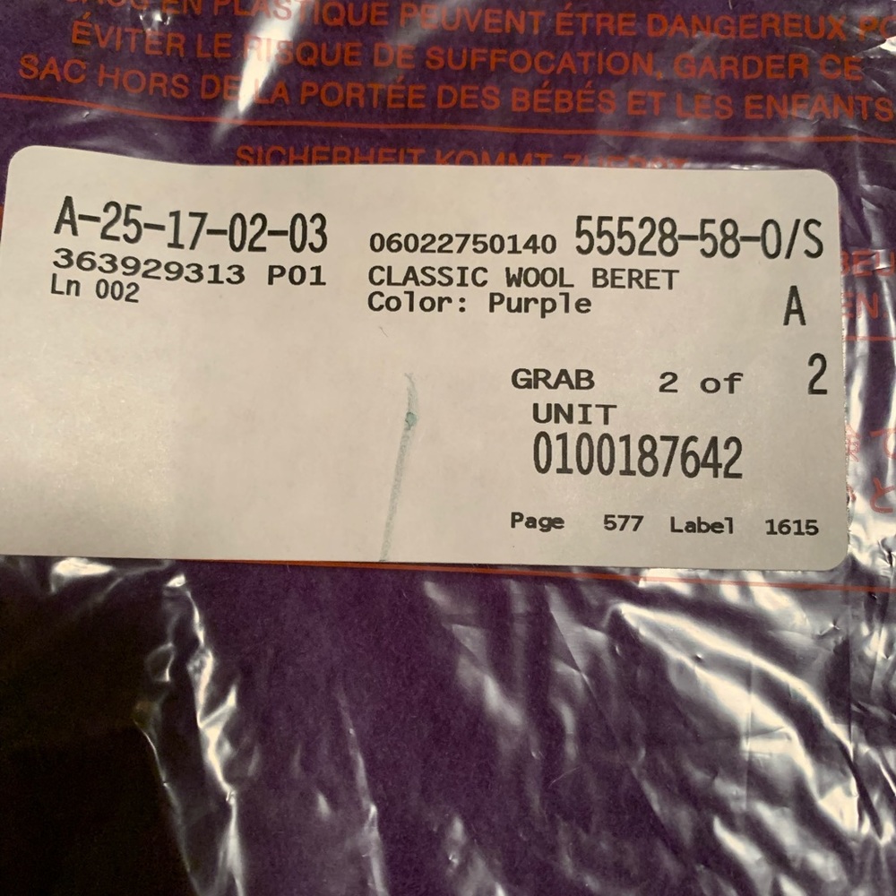 $⬇️ Ladies New Etmar New York Purple Beret. - Picture 3 of 4